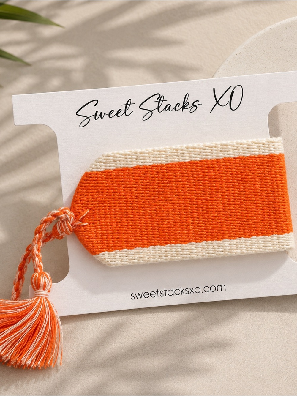 Orange and Cream Tassel Bracelet